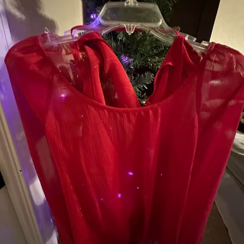 Womens red sheer dress blouse - New with tags